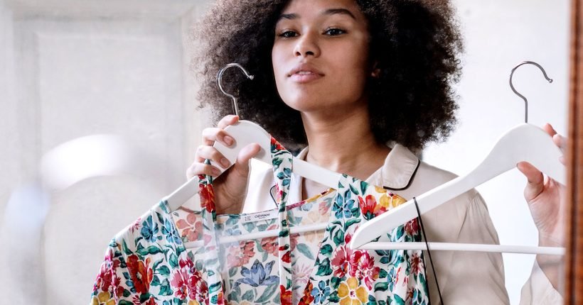 Woman Looking at Clothes